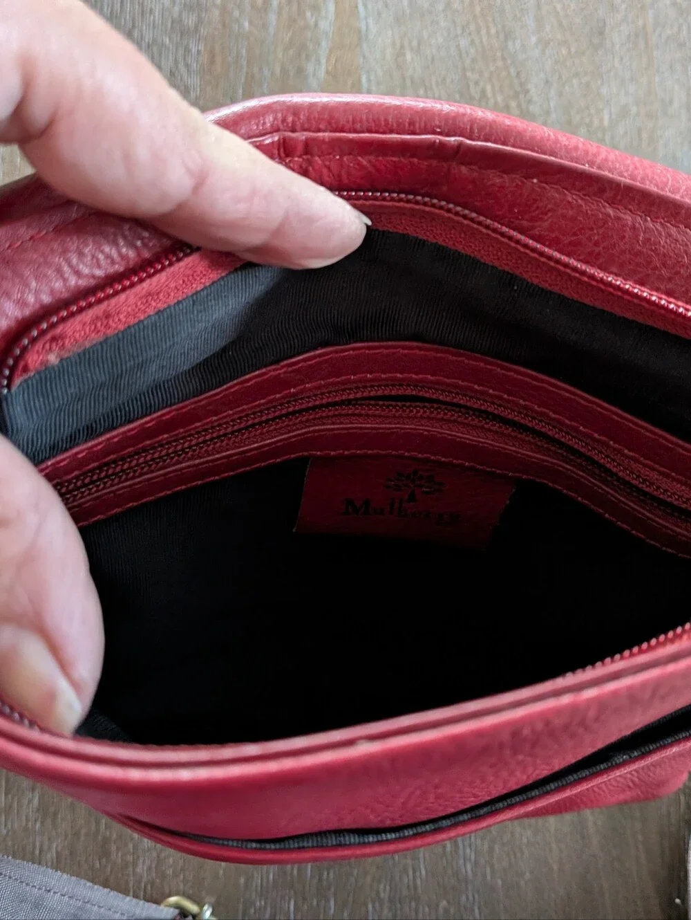 Mulberry Leather Bag Messenger Red